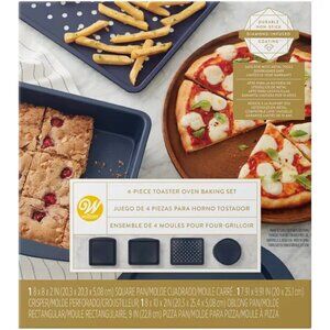 brand new 4-piece Wilton Diamond-Infused Non-Stick Blue Toaster Oven Baking Set